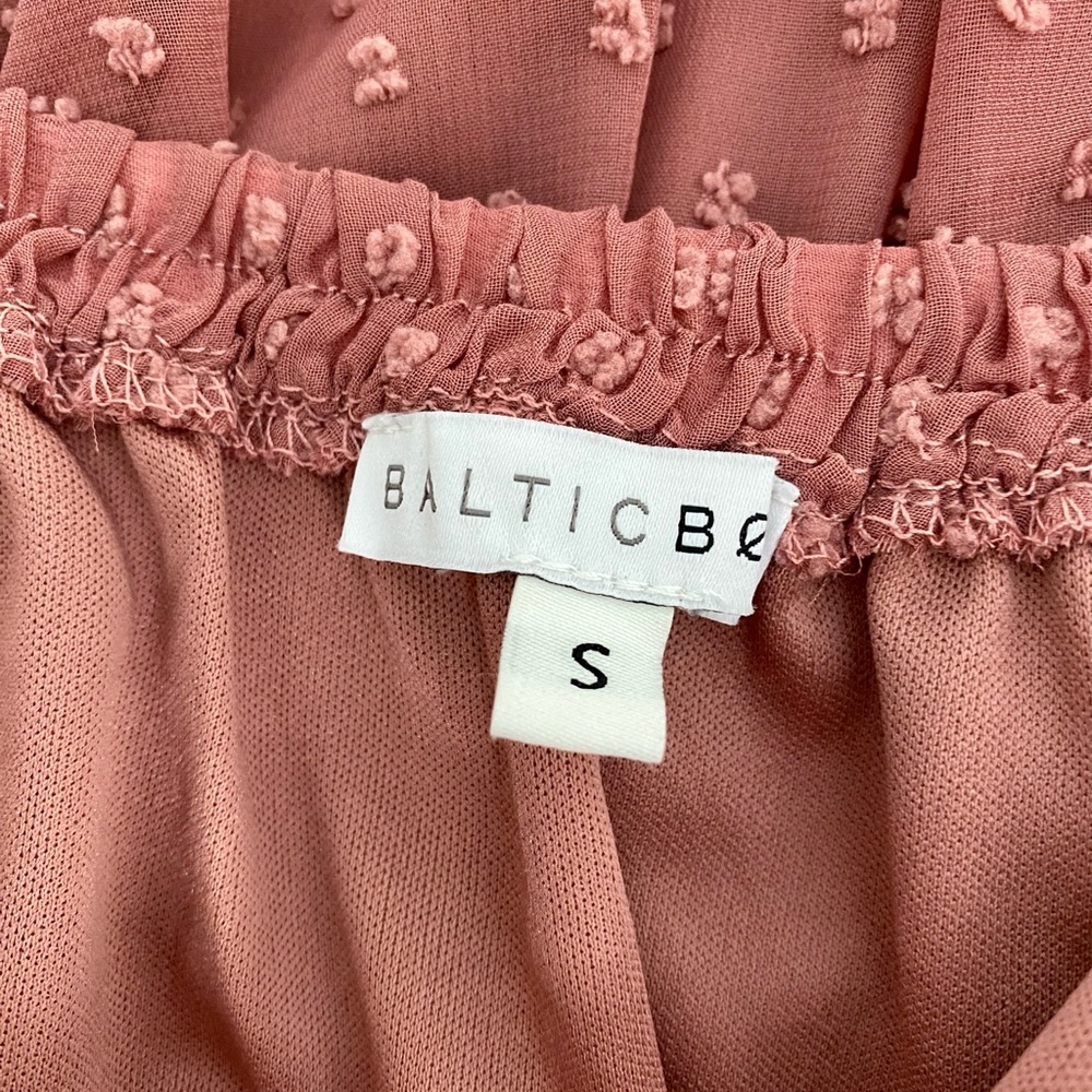 Baltic Born Swiss Dot Off the Shoulder Maxi Dress Dusty Mauve Size Small - Picture 5 of 8